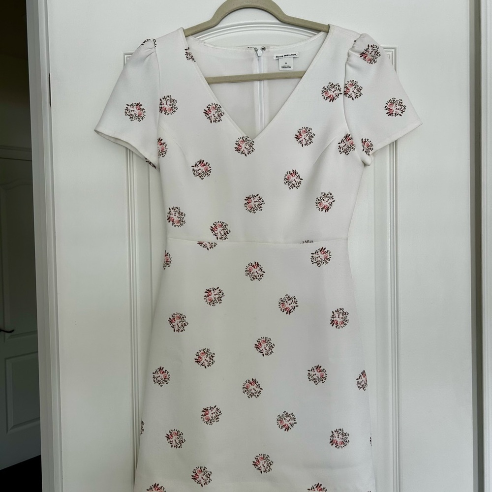 Club Monaco White Flutter Sleeve Sheath Dress - Picture 1 of 4
